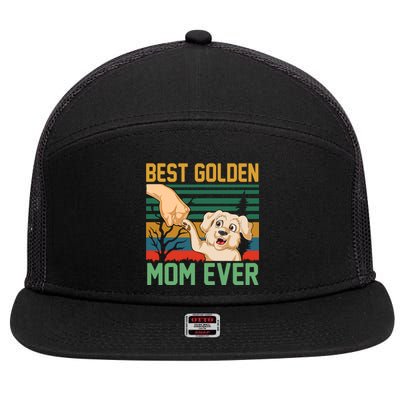 Best Golden Mom Ever 7 Panel Mesh Trucker Snapback Hat