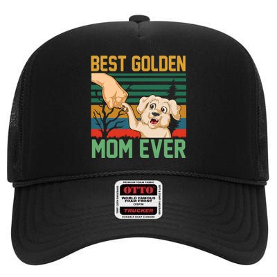 Best Golden Mom Ever High Crown Mesh Back Trucker Hat