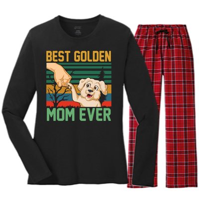 Best Golden Mom Ever Women's Long Sleeve Flannel Pajama Set 