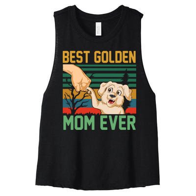 Best Golden Mom Ever Women's Racerback Cropped Tank