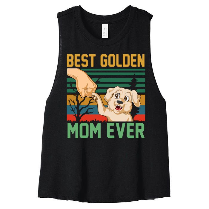 Best Golden Mom Ever Women's Racerback Cropped Tank