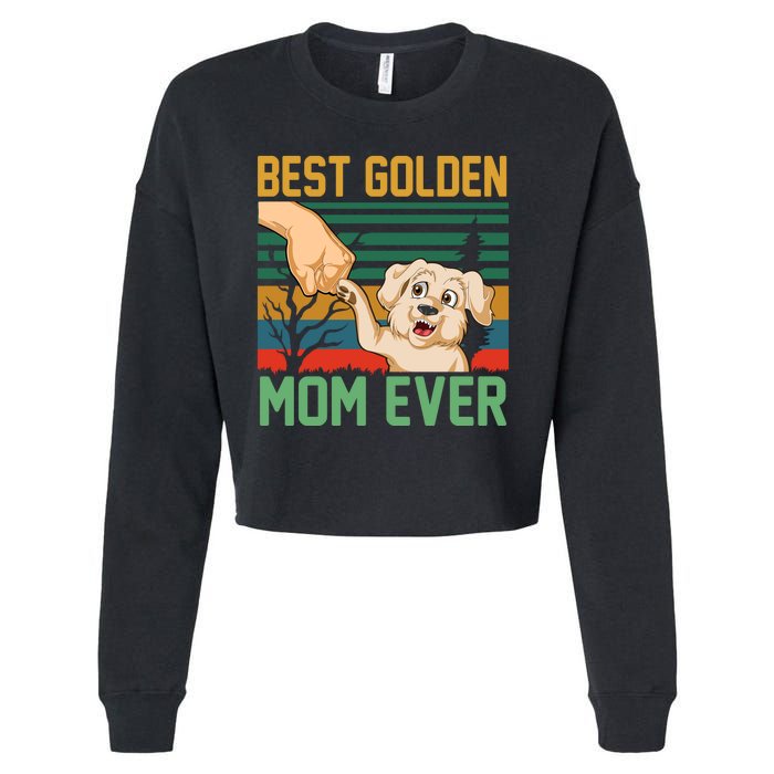 Best Golden Mom Ever Cropped Pullover Crew