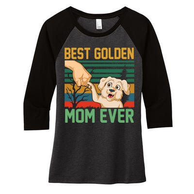 Best Golden Mom Ever Women's Tri-Blend 3/4-Sleeve Raglan Shirt