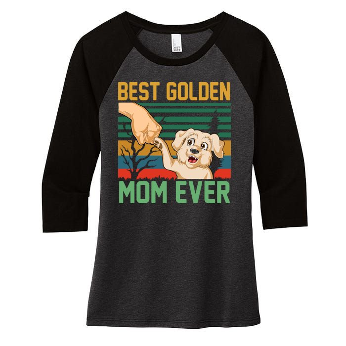 Best Golden Mom Ever Women's Tri-Blend 3/4-Sleeve Raglan Shirt