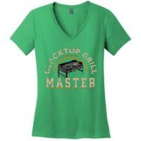 Blacktop Grill Master Griddle Bbq Stone Chef Women's V-Neck T-Shirt