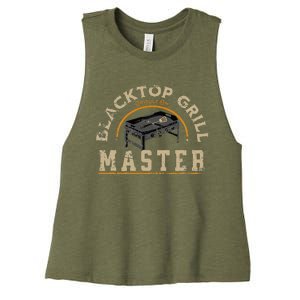 Blacktop Grill Master Griddle Bbq Stone Chef Women's Racerback Cropped Tank