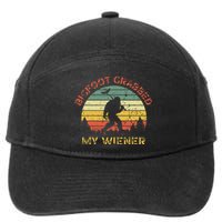 Bigfoot Grabbed My Wiener Funny Retro Design 7-Panel Snapback Hat