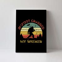 Bigfoot Grabbed My Wiener Funny Retro Design Canvas