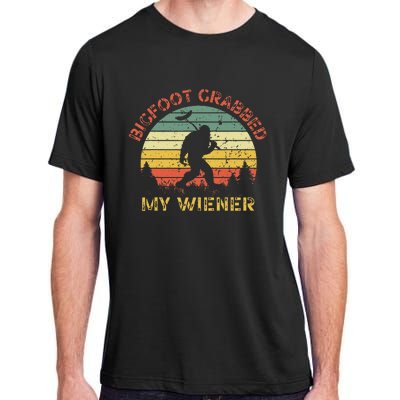 Bigfoot Grabbed My Wiener Funny Retro Design Adult ChromaSoft Performance T-Shirt