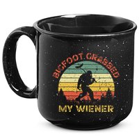 Bigfoot Grabbed My Wiener Funny Retro Design 15oz Campfire Ceramic Mug