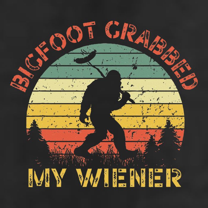 Bigfoot Grabbed My Wiener Funny Retro Design 15oz Campfire Ceramic Mug