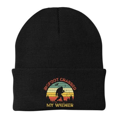 Bigfoot Grabbed My Wiener Funny Retro Design Beanie