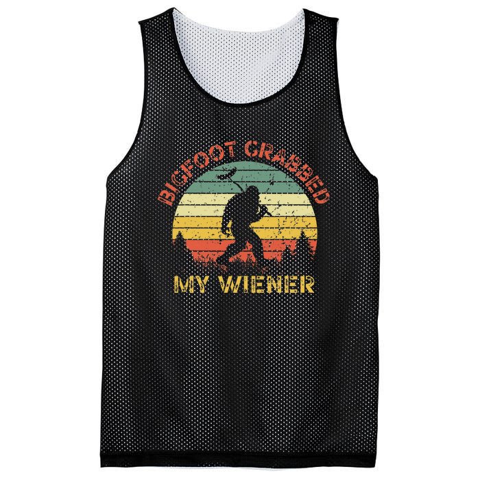 Bigfoot Grabbed My Wiener Funny Retro Design Mesh Reversible Basketball Jersey Tank