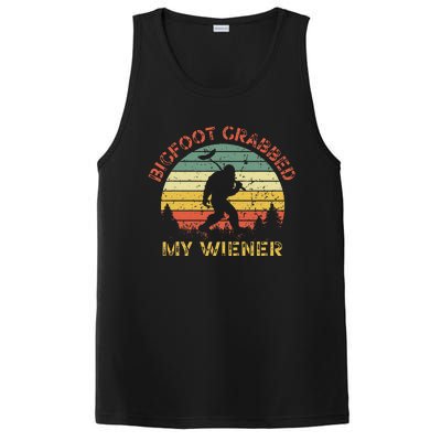 Bigfoot Grabbed My Wiener Funny Retro Design PosiCharge Competitor Tank