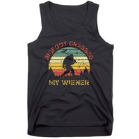 Bigfoot Grabbed My Wiener Funny Retro Design Tank Top