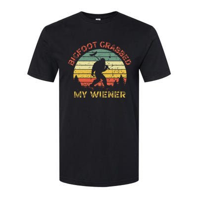 Bigfoot Grabbed My Wiener Funny Retro Design Softstyle CVC T-Shirt