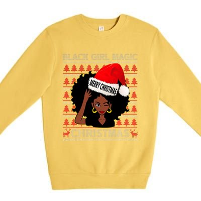 Black Girl Magic Merry Christmas African American Woman Xmas Premium Crewneck Sweatshirt