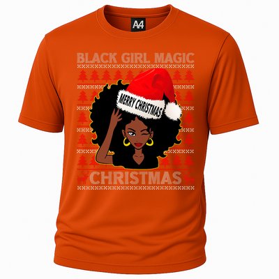 Black Girl Magic Merry Christmas African American Woman Xmas Cooling Performance Crew T-Shirt