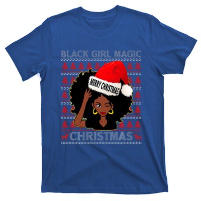 Black Girl Magic Merry Christmas African American Woman Xmas T-Shirt