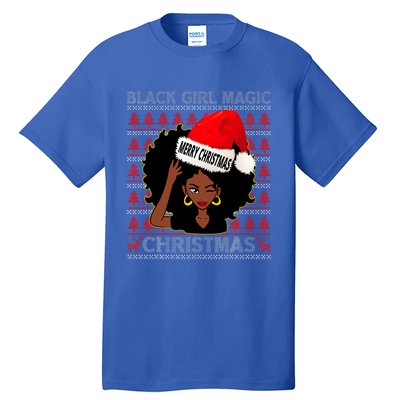 Black Girl Magic Merry Christmas African American Woman Xmas Tall T-Shirt