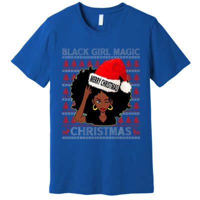 Black Girl Magic Merry Christmas African American Woman Xmas Premium T-Shirt