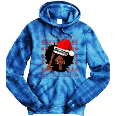 Black Girl Magic Merry Christmas African American Woman Xmas Tie Dye Hoodie