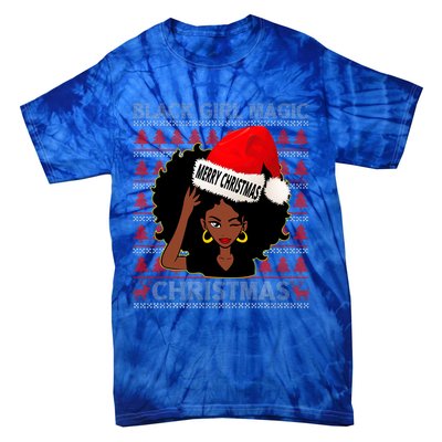 Black Girl Magic Merry Christmas African American Woman Xmas Tie-Dye T-Shirt