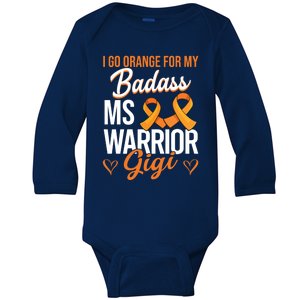 Badass Gigi Multiple Sclerosis Ms Warrior Gift Baby Long Sleeve Bodysuit