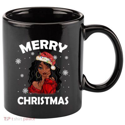 Black Girl Magic Merry Christmas African American Xmas Gift 11oz C Handle Ceramic Mug