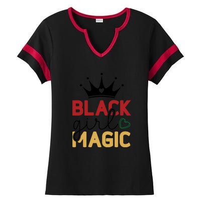 Black Girl Magic Gift History Month African Heritage Ladies Halftime Notch Neck Tee