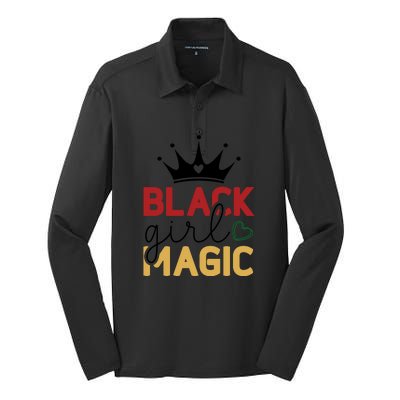 Black Girl Magic Gift History Month African Heritage Silk Touch Performance Long Sleeve Polo