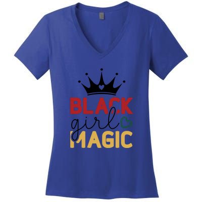 Black Girl Magic Gift History Month African Heritage Women's V-Neck T-Shirt