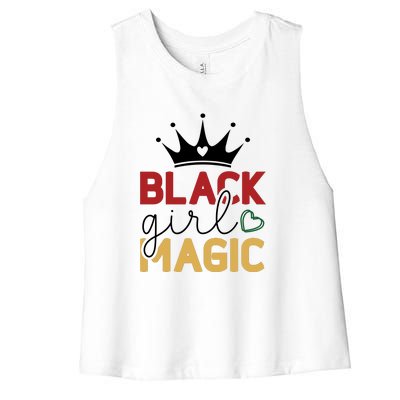 Black Girl Magic Gift History Month African Heritage Women's Racerback Cropped Tank