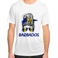 Barbados Girl Messy Bun Barbados Flag Barbadian Women Adult ChromaSoft Performance T-Shirt