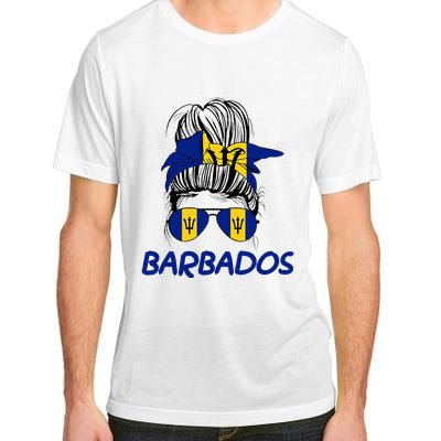 Barbados Girl Messy Bun Barbados Flag Barbadian Women Adult ChromaSoft Performance T-Shirt