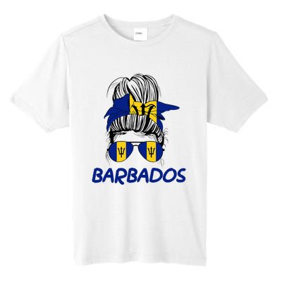 Barbados Girl Messy Bun Barbados Flag Barbadian Women Tall Fusion ChromaSoft Performance T-Shirt