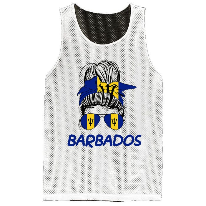 Barbados Girl Messy Bun Barbados Flag Barbadian Women Mesh Reversible Basketball Jersey Tank