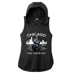 Blues Guitar Musicians Blues Music Ladies PosiCharge Tri-Blend Wicking Draft Hoodie Tank