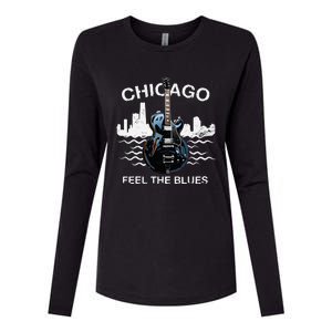 Blues Guitar Musicians Blues Music Womens Cotton Relaxed Long Sleeve T-Shirt