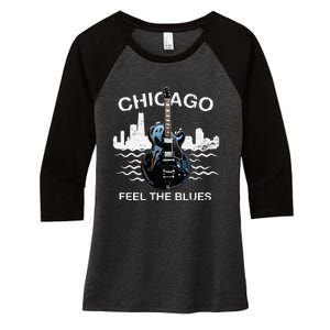 Blues Guitar Musicians Blues Music Women's Tri-Blend 3/4-Sleeve Raglan Shirt