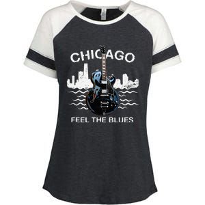 Blues Guitar Musicians Blues Music Enza Ladies Jersey Colorblock Tee