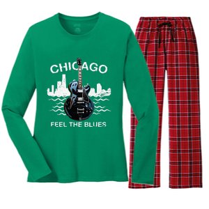 Blues Guitar Musicians Blues Music Women's Long Sleeve Flannel Pajama Set 