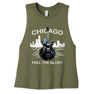 Blues Guitar Musicians Blues Music Women's Racerback Cropped Tank