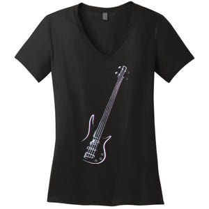 Bass Guitar Musical Instrument Bass Player Women's V-Neck T-Shirt