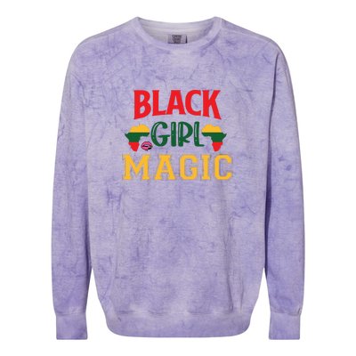 Black Girl Magic African American Melanin Gift Colorblast Crewneck Sweatshirt