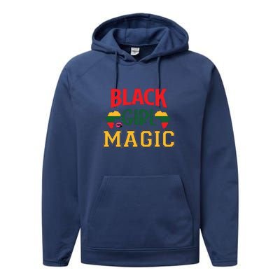 Black Girl Magic African American Melanin Gift Performance Fleece Hoodie