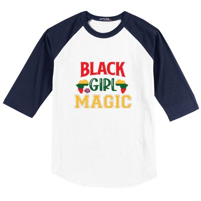 Black Girl Magic African American Melanin Gift Baseball Sleeve Shirt