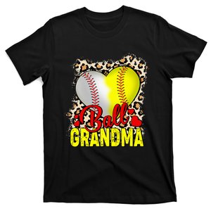 Ball Grandma Mothers Day Softball Grandma Baseball Grandma T-Shirt