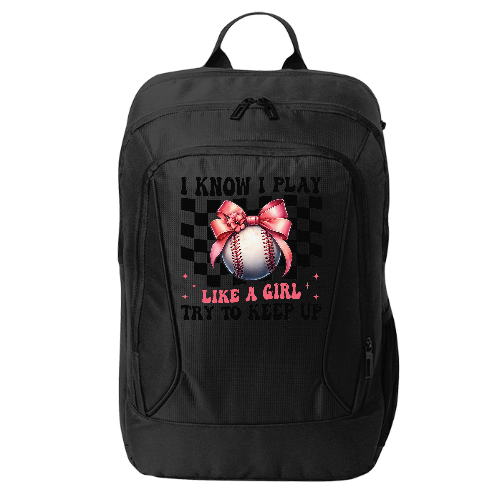 Baseball Girl Mom Mama Coquette I Know I Play Like A Girl City Backpack