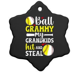 Ball Grammy My Grand Baseball Softball Grammy Grandma Gift Ceramic Star Ornament